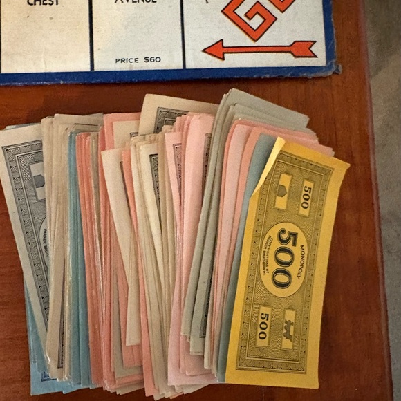 Vintage Monopoly Board Game Parker Brothers 1935 Wooden Pieces Blue Box - Picture 5 of 7